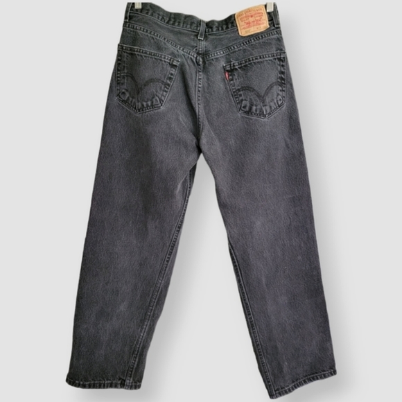 VINTAGE 90s LEVI'S Unisex 550 Relaxed Fit Mom Jeans Black - Picture 2 of 13